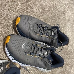 2 Pair Hoka Men's Gray and Yellow Athletic Shoes